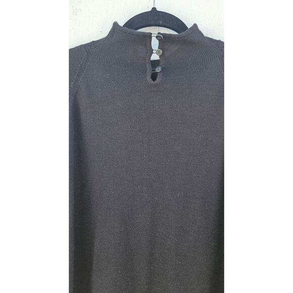 Vintage Maxi Dress Womens 2X Black White Wool Knit Mod 60s 70s Retro Old Money - Picture 6 of 10